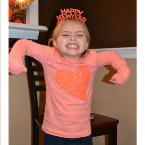 Crewcuts orange long sleeve w/ sequin heart